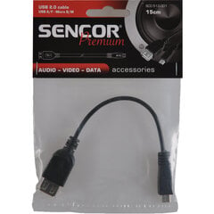 Кабель Sencor USB 2.0 cable, A/F-Micro B/M цена и информация | Адаптеры и USB разветвители | 220.lv