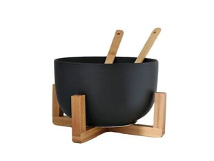 Бамбуковая подставка с чашей и инструментами, черный цвет цена и информация | Посуда, тарелки, обеденные сервизы | 220.lv