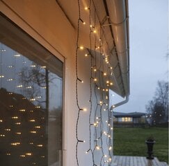 LED aizkars 1,3 x 1,3 m, silti balts cena un informācija | Ziemassvētku lampiņas, LED virtenes | 220.lv