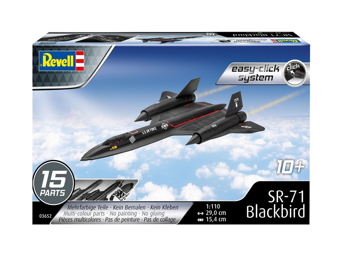 Revell - SR-71 Blackbird konstruktors, 1/110, 03652 cena un informācija | Konstruktori | 220.lv