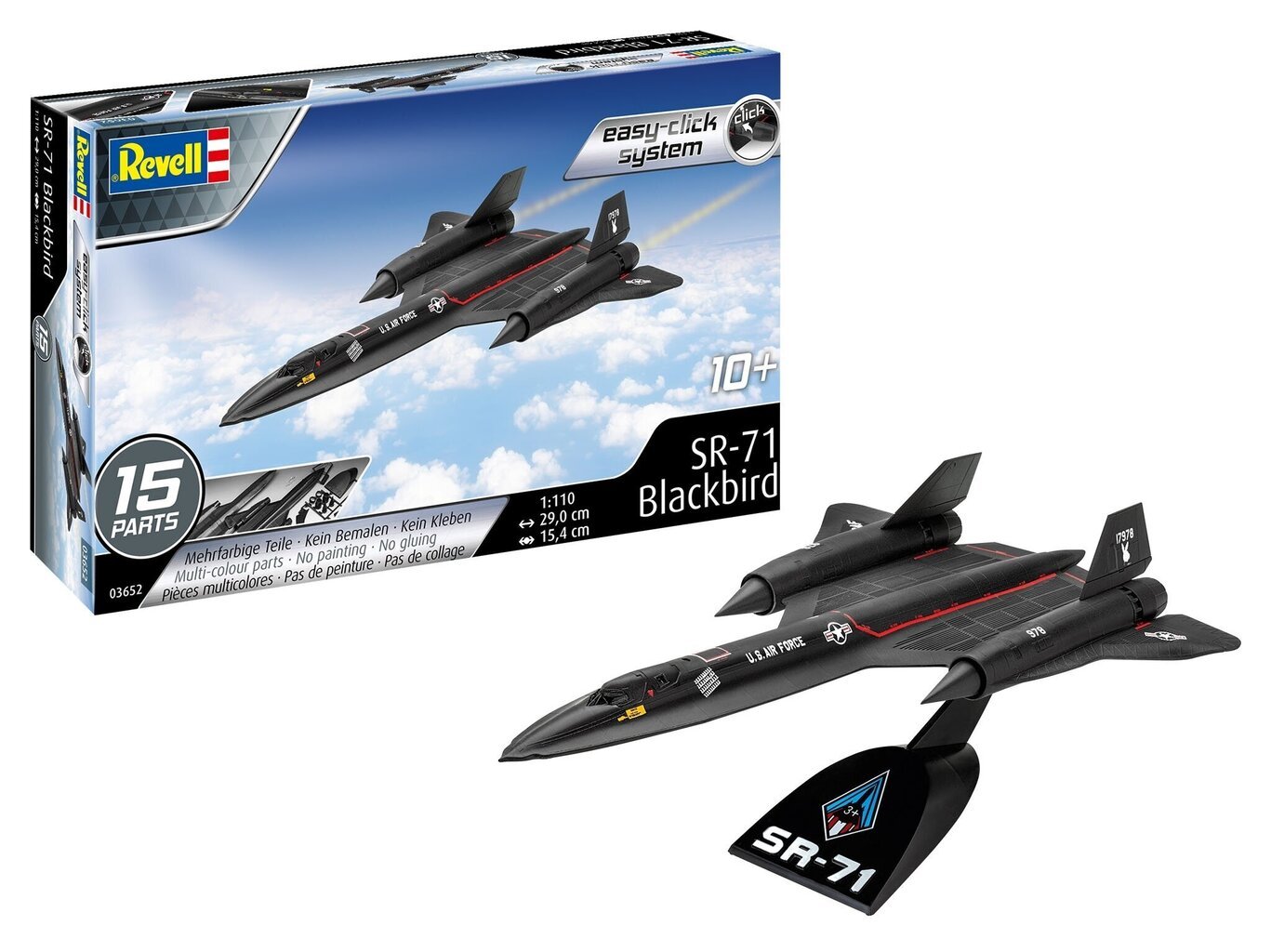 Revell - SR-71 Blackbird konstruktors, 1/110, 03652 cena un informācija | Konstruktori | 220.lv