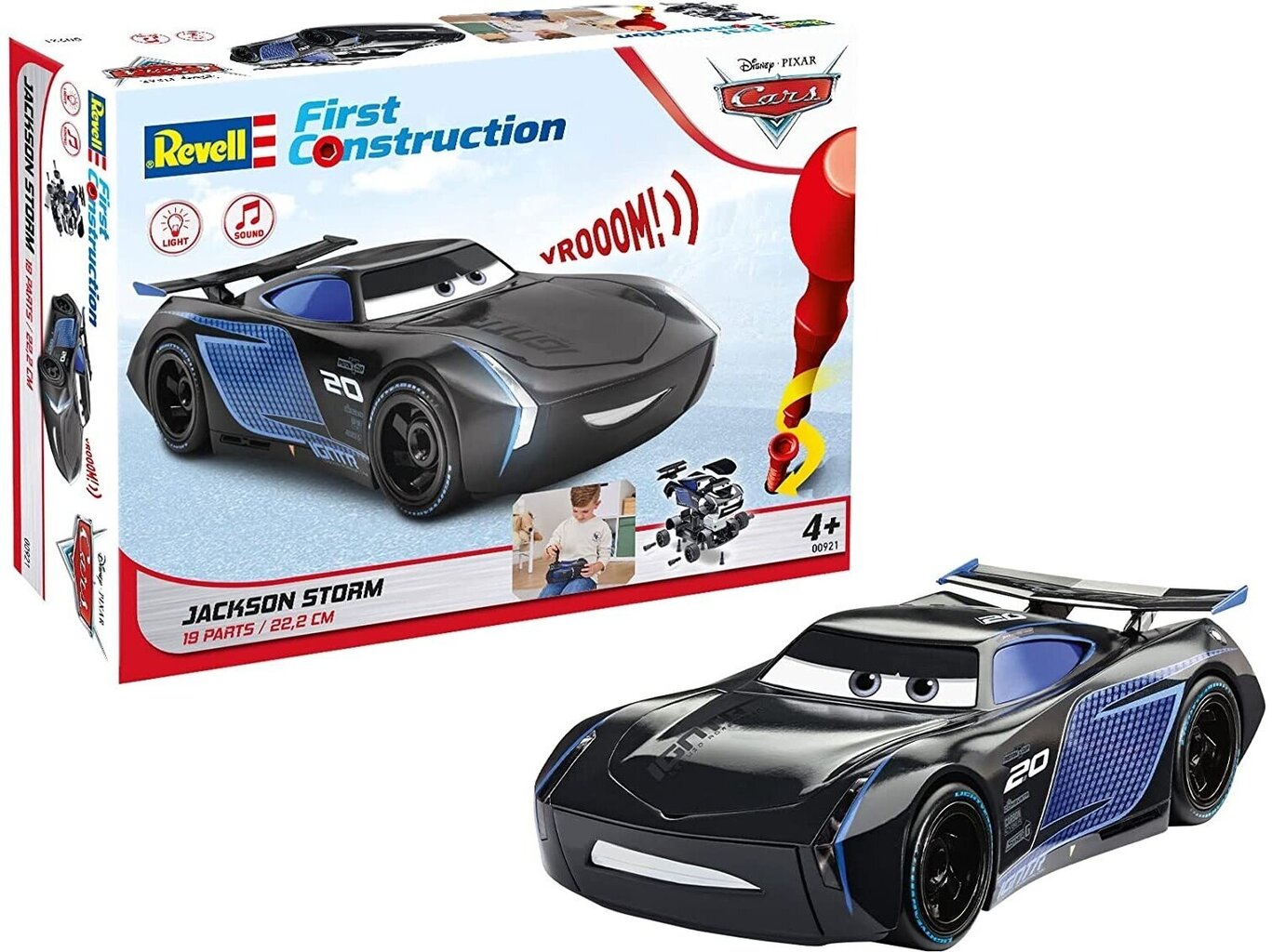 Сборная пластиковая модель Revell - First Construction Jackson Storm Disney  Cars Auto mit Licht & Sound, 1/20, 00921 цена | 220.lv