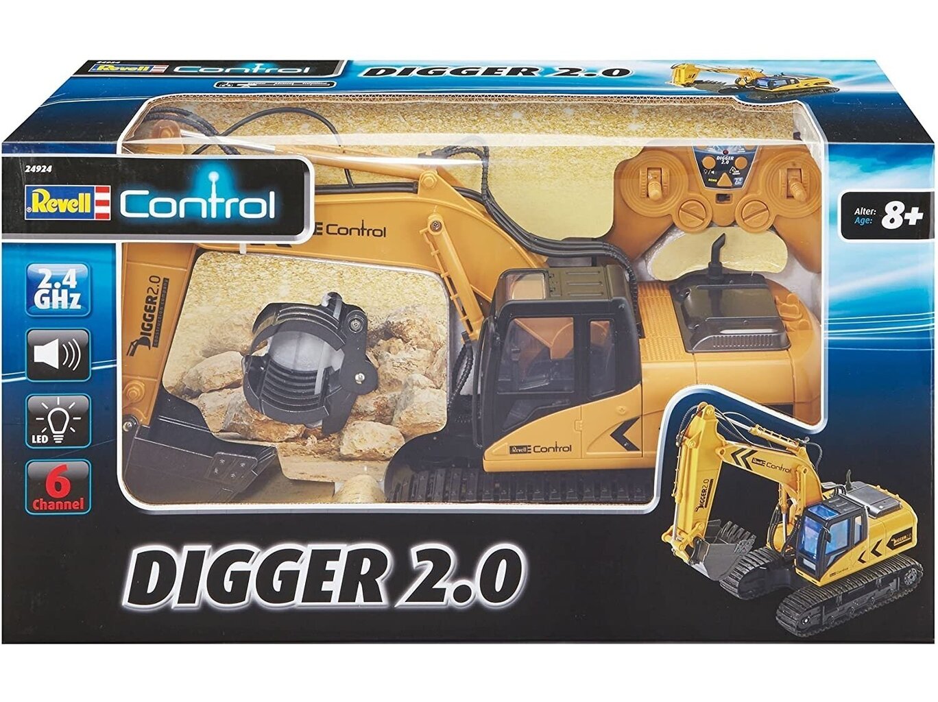 Revell - Ar radio vadāms X-Treme RC Digger 2.0 Ekskavators, 24924 cena un informācija | Konstruktori | 220.lv