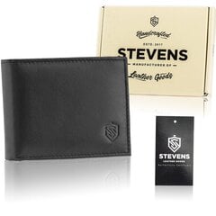 Мужской кошелек из натуральной кожи Stevens 84, черный цена и информация | Мужские кошельки | 220.lv