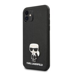 Karl Lagerfeld case for iPhone 12 Mini 5,4&quot; KLHCP12SIKMSBK black hard case Saffiano Iconic Metal cena un informācija | Telefonu vāciņi, maciņi | 220.lv