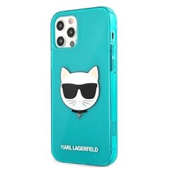 Karl Lagerfeld case for iPhone 12 Pro Max 6,7&quot; KLHCP12LCHTRB blue hard case Glitter Choupette Fluo cena un informācija | Telefonu vāciņi, maciņi | 220.lv