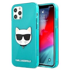 Karl Lagerfeld case for iPhone 12 Pro Max 6,7&quot; KLHCP12LCHTRB blue hard case Glitter Choupette Fluo cena un informācija | Telefonu vāciņi, maciņi | 220.lv