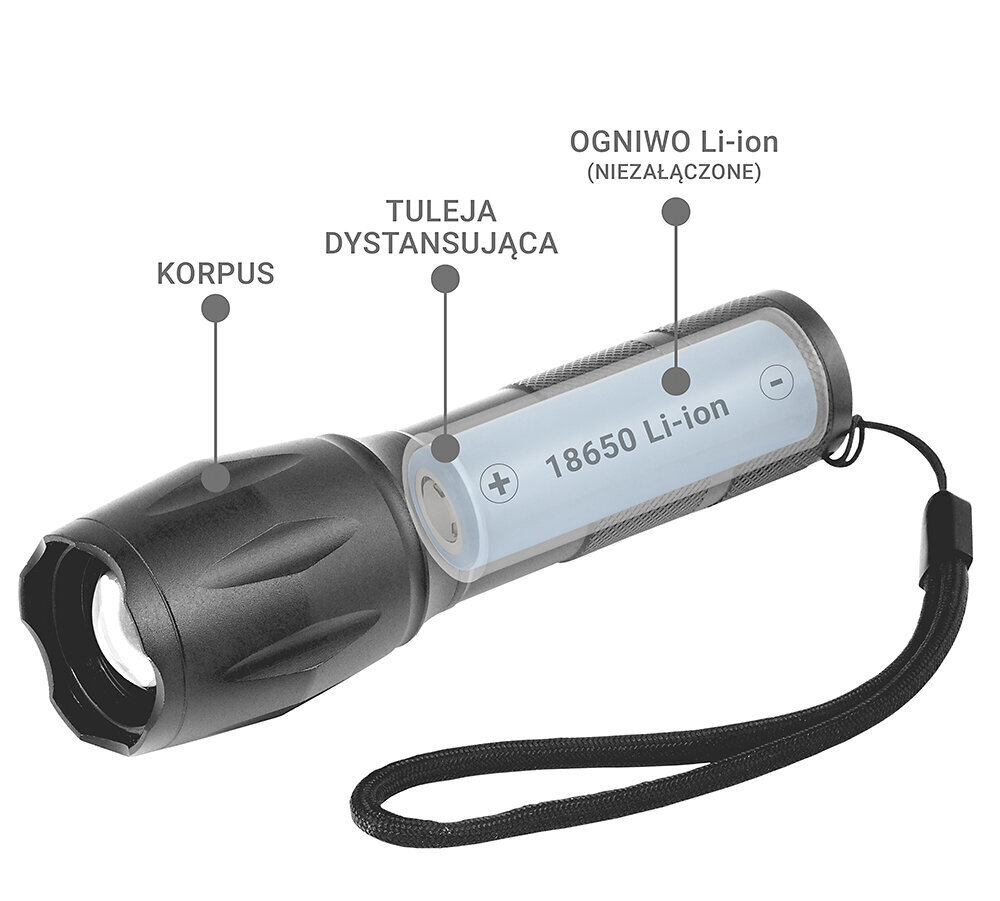 LED flashlight diode CREE XM-L2 18650 / 3x AAA (R03) cena un informācija | Lukturi | 220.lv