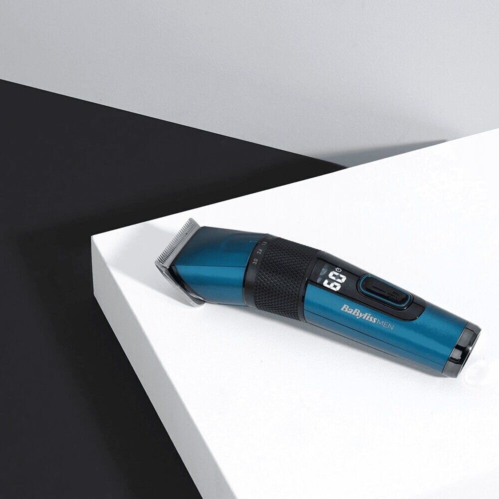 BaByliss Japanese Steel Digital Hair Clipper Black, Teal cena un informācija | Matu griežamās mašīnas | 220.lv