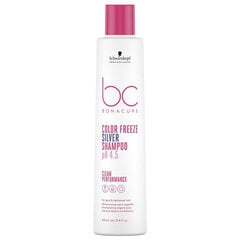 Schwarzkopf Professional BC Bonacure Color Freeze Silver Shampoo pH 4.5 Clean Performance тонирующий шампунь для платиновых блондинок и седых волос 250 мл цена и информация | Шампуни | 220.lv