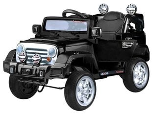 Детский одноместный внедорожник «Jeep» с кожаным сиденьем, черный цена и информация | Электромобили для детей | 220.lv