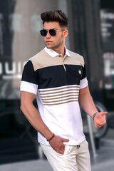 Vīriešu balti brūns T-krekls Eken PK5865-47795-XL цена и информация | Мужские футболки | 220.lv