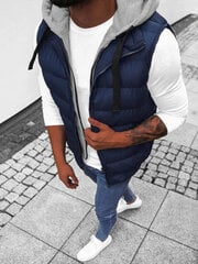 Vīriešu tumši zila veste ar kapuci Neril JS/M751/215-48526-XXL цена и информация | Мужские жилетки | 220.lv