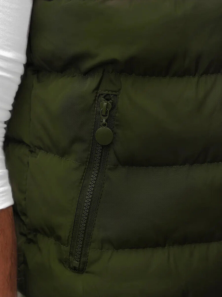 Nerila zaļa vīriešu veste ar kapuci JS/M751/136-48528-XXL cena un informācija | Vīriešu vestes | 220.lv