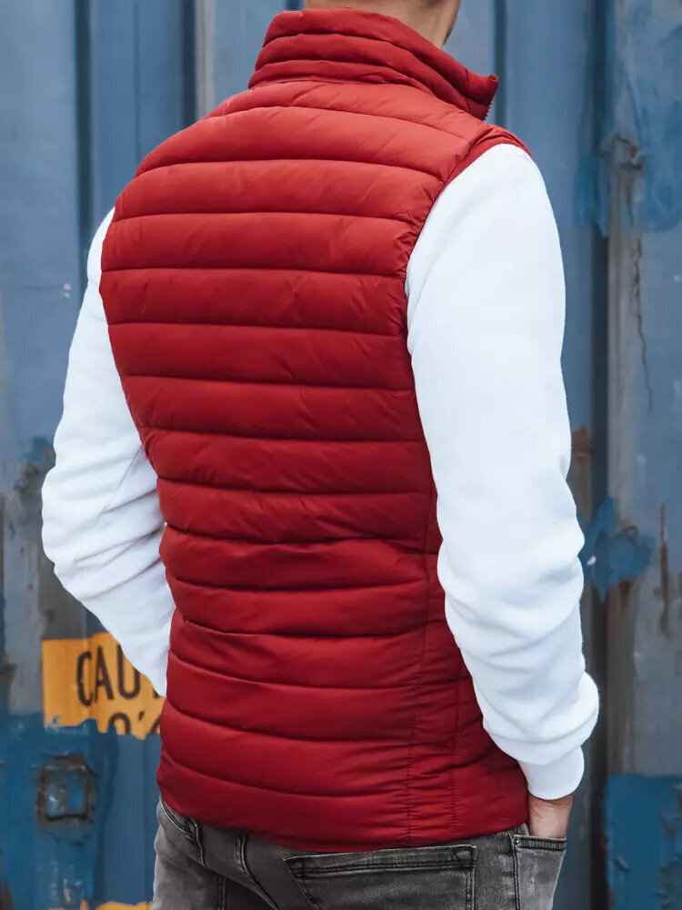 Mamor sarkana stepēta veste vīriešiem TX4125-48627-XXL cena un informācija | Vīriešu vestes | 220.lv