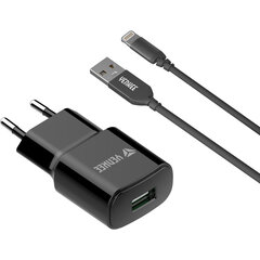 Lādētājs YENKEE, USB-A, 12W + lightning 2.4 A, 1m cena un informācija | Lādētāji un adapteri | 220.lv