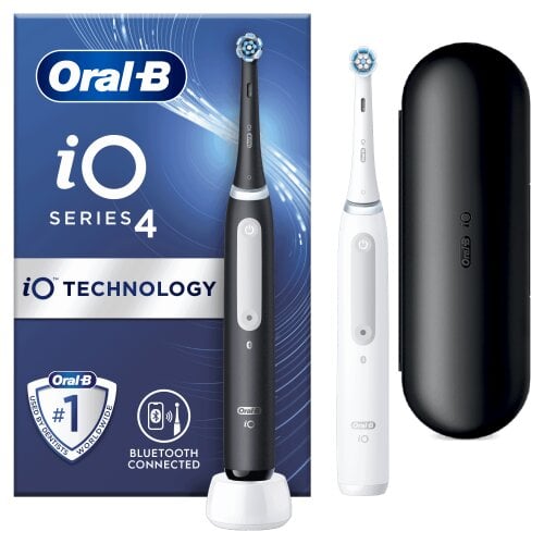 Oral-B iO4 Series Duo Pack Matt Black/Quite White цена и информация | Elektriskās zobu birstes | 220.lv