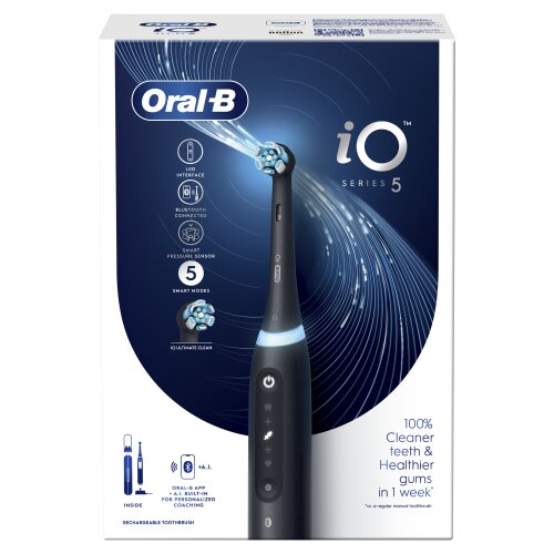 Oral-B iO5 Series Matt Black cena un informācija | Elektriskās zobu birstes | 220.lv