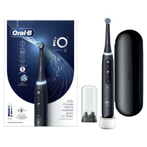 Oral-B iO5 Series Matt Black cena un informācija | Elektriskās zobu birstes | 220.lv