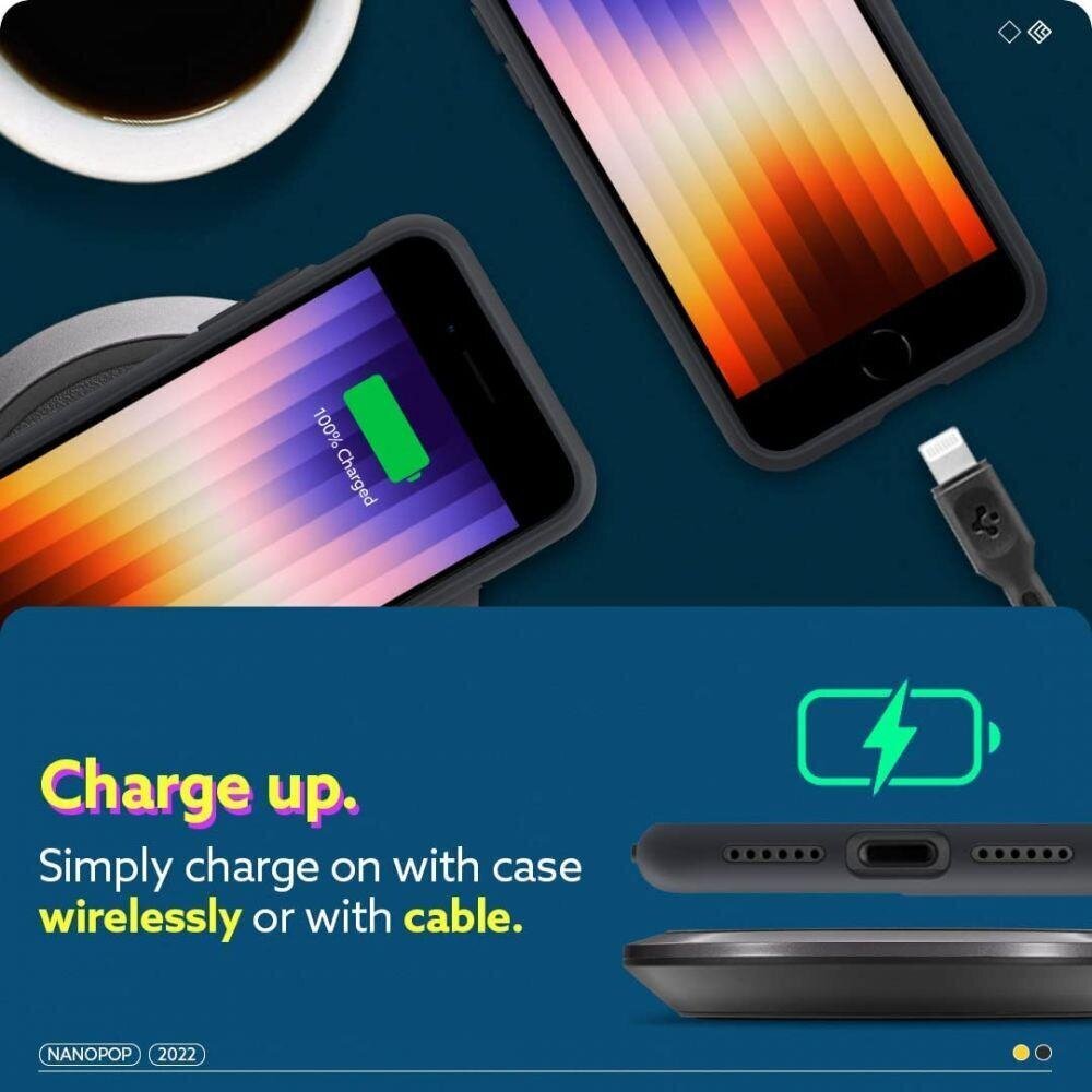 Spigen Caselogy Nano Pop priekš Apple Iphone 7/8 /SE 2020/2022, melns cena un informācija | Telefonu vāciņi, maciņi | 220.lv