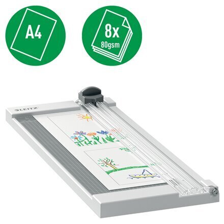 Papīra griezējs Leitz Precision Home Paper Trimmer A4, 8 lapām cena un informācija | Kancelejas preces | 220.lv