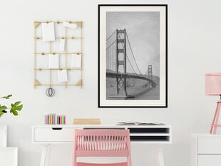Plakāts Bridge in San Francisco, melns rāmis ar pasi cena un informācija | Gleznas | 220.lv