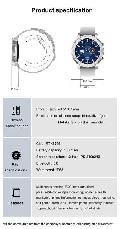 Pacific 17 Steel Silver + White цена и информация | Viedpulksteņi (smartwatch) | 220.lv