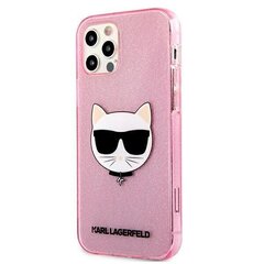 Karl Lagerfeld case for iPhone 12 Pro Max 6,7&quot; KLHCP12LCHTUGLP pink hard case Glitter Choupette cena un informācija | Telefonu vāciņi, maciņi | 220.lv