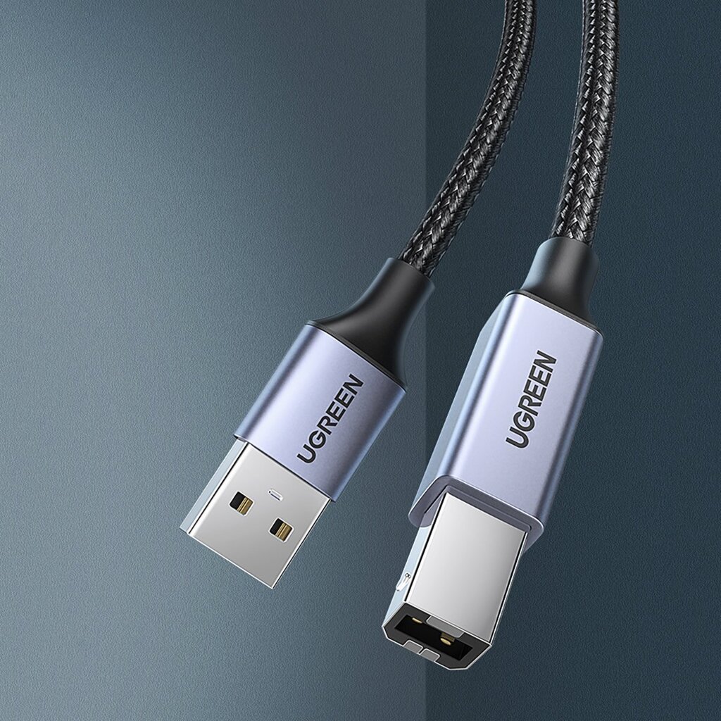 Ugreen uSB Type B Printer Cable (Male) - USB 2.0 (Male) 480 Mbps 5m Black  (US369 90560) цена | 220.lv