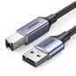 Ugreen uSB Type B Printer Cable (Male) - USB 2.0 (Male) 480 Mbps 5m Black (US369 90560) cena un informācija | Savienotājkabeļi | 220.lv