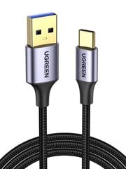 Ugreen US187 USB3.0 A/M to USB-C/M 2M Cable with Dark Gray Aluminum Sheath Black cena un informācija | Savienotājkabeļi | 220.lv