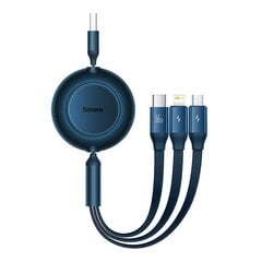 Baseus Bright Mirror 3, USB 3-in-1 cable for micro USB / USB-C / Lightning 66W / 2A 1.1m (Blue) cena un informācija | Savienotājkabeļi | 220.lv