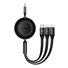 Baseus Bright Mirror 4, USB-C 3-in-1 cable for micro USB / USB-C / Lightning 100W / 3.5A 1.1m (Black) cena un informācija | Savienotājkabeļi | 220.lv