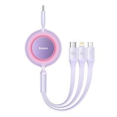 Baseus Bright Mirror 4, USB-C 3-in-1 cable for micro USB / USB-C / Lightning 100W / 3.5A 1.1m (Purple) цена и информация | Кабели для телефонов | 220.lv