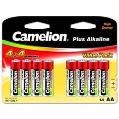 Camelion baterijas Plus Alkaline, 1.5 V, AA/LR06, 8 gab. cena un informācija | Baterijas | 220.lv