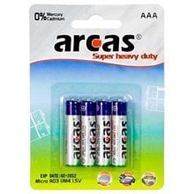 Батарейки Arcas Super Heavy Duty AAA (LR03), 4 шт. цена и информация | Батарейки | 220.lv