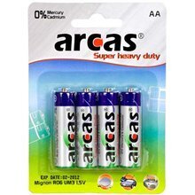 Baterijas Arcas Super Heavy Duty AA (LR06), 4 gab. cena un informācija | Baterijas | 220.lv