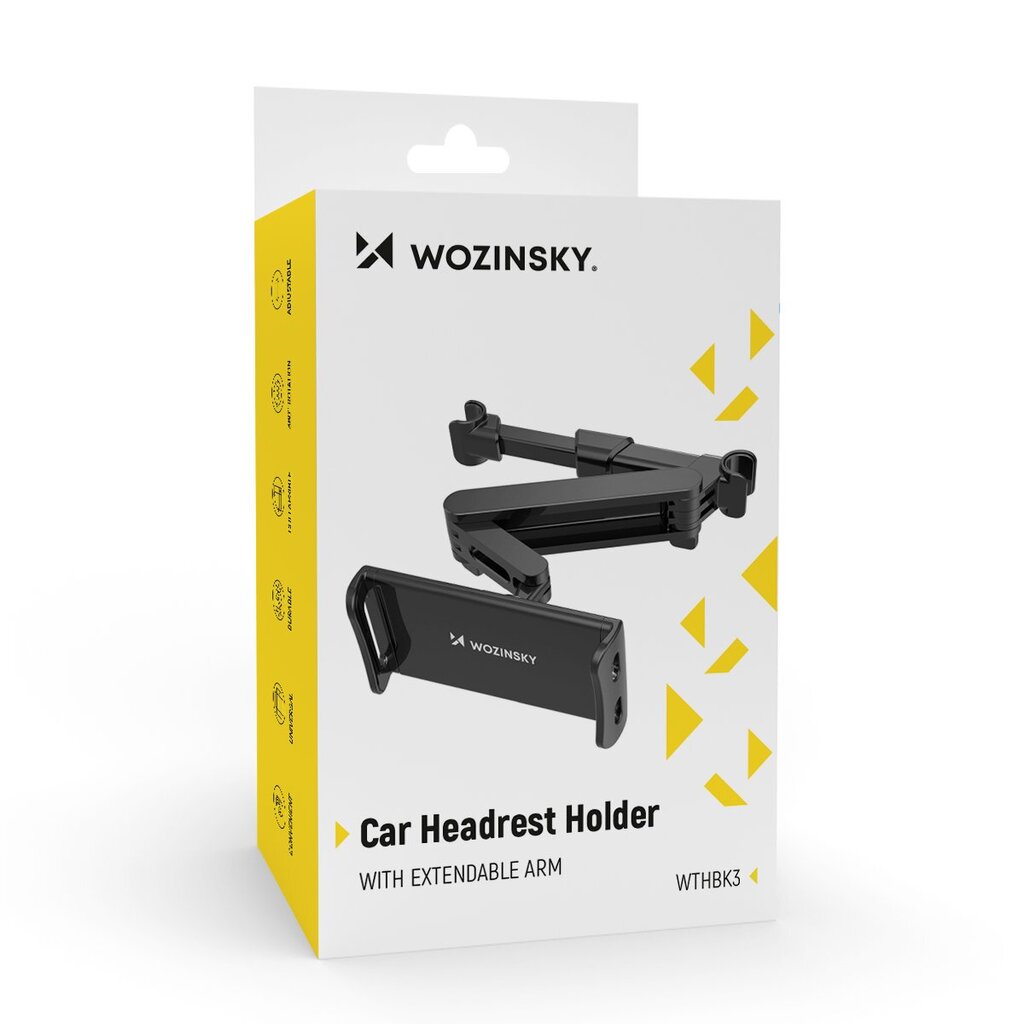 Wozinsky adjustable headrest holder for tablet or phone black (WTHBK3) cena un informācija | Auto turētāji | 220.lv