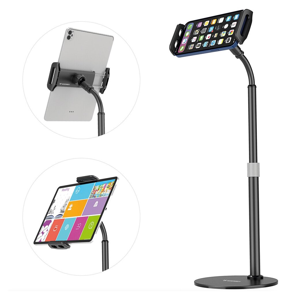 Wozinsky stand for tablet and phone on the desk black (WTHBK4) cena un informācija | Auto turētāji | 220.lv