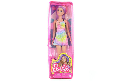 Lelle Barbie modesiste ar varavīksnes krāsas kleitu, 1 gab. cena un informācija | Rotaļlietas meitenēm | 220.lv