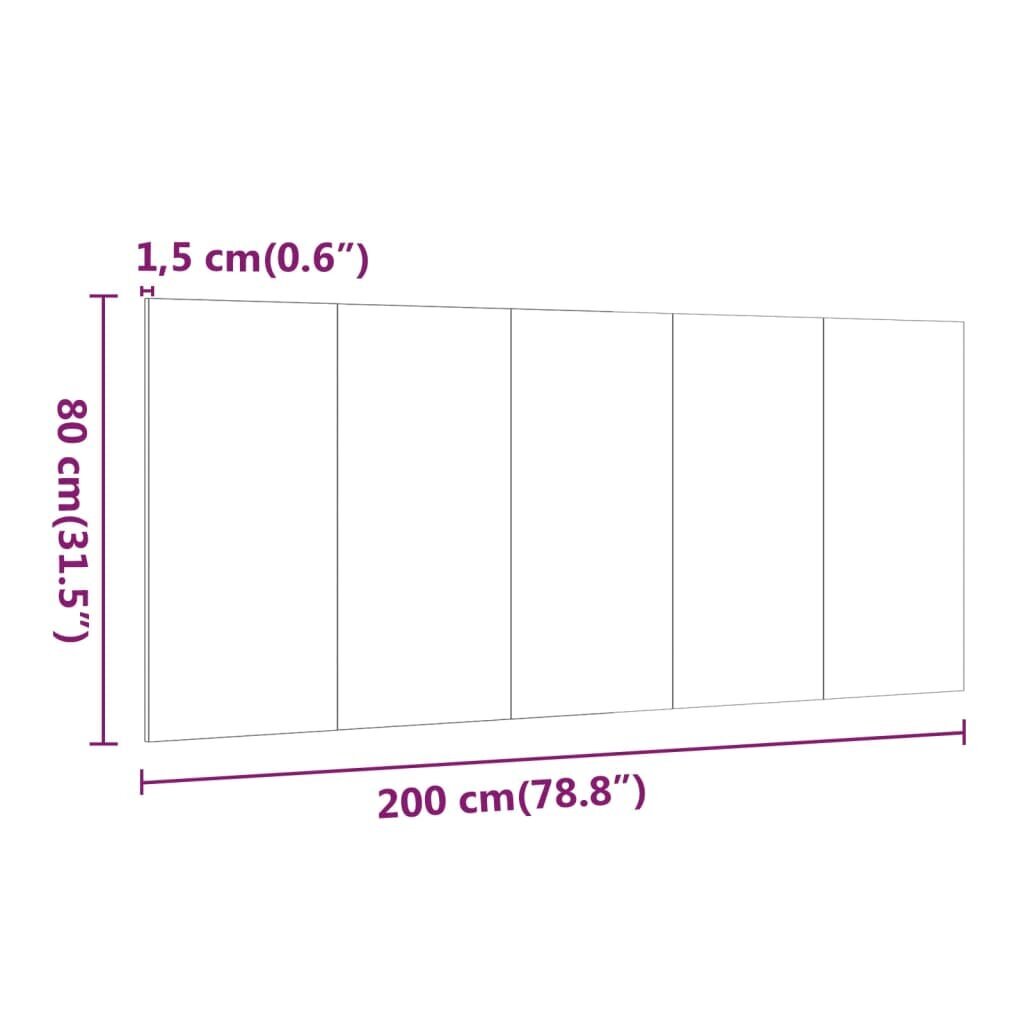 Gultas galvgalis, melns, 200x1,5x80cm, apstrādāta koksne cena un informācija | Gultas | 220.lv