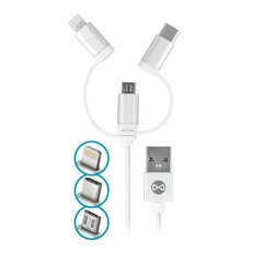 Forever 3in1, USB C, Lightning, USB Micro A, 1 m cena un informācija | Savienotājkabeļi | 220.lv