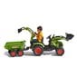 Pedāļu traktors ar piekabi Claas Avec, zaļš cena un informācija | Rotaļlietas zēniem | 220.lv