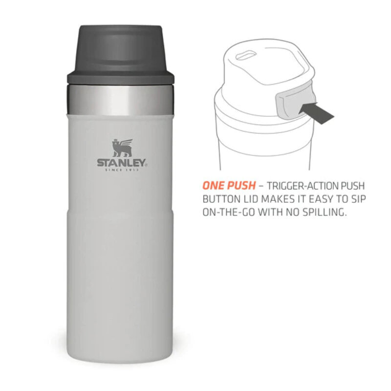 Termokrūze The Trigger-Action Travel Mug Classic 0,35L gaiši pelēka cena un informācija | Termosi, termokrūzes | 220.lv