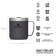 Кружка The Legendary Camp Mug Classic, 0.35 л, темно-серая цена и информация | Stanley Кухонные товары, товары для домашнего хозяйства | 220.lv