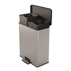 Урна для сортировки мусора металлизированная Duo Deco Bin, серебристый, 26+26 л  цена и информация | Мусорные баки | 220.lv