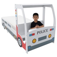 Bērnu gulta policijas mašīna, memory matracis, 90x200cm цена и информация | Детские кровати | 220.lv