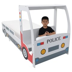 Bērnu gulta policijas auto, ar matraci, 90x200cm cena un informācija | Bērnu gultas | 220.lv