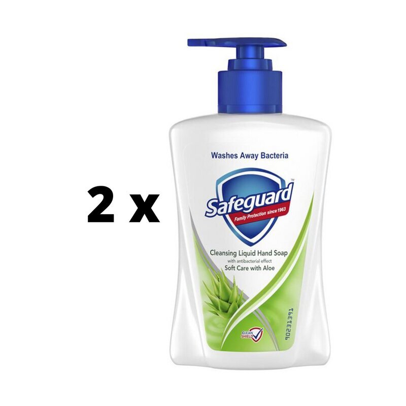 Šķidrās roku ziepes Safeguard Aloe, 225ml x 2 gab. cena un informācija | Ziepes | 220.lv