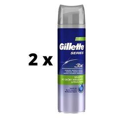 Гель для бритья Gilette Series Sensitive, 200 мл x 2 шт. упаковка цена и информация | Косметика и средства для бритья | 220.lv